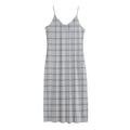 Grey Tattersall Pattern Print Jersey Midi Cami Dress
