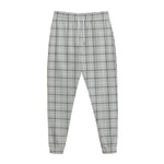 Grey Tattersall Pattern Print Jogger Pants