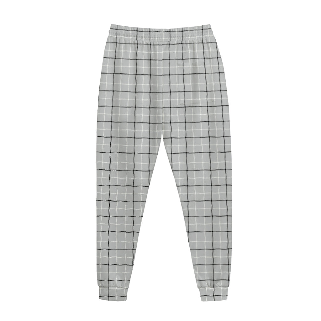 Grey Tattersall Pattern Print Jogger Pants