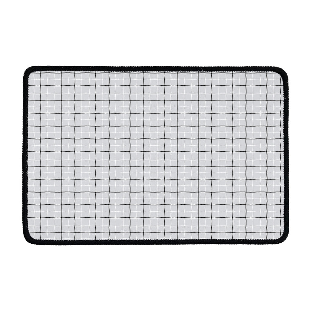 Grey Tattersall Pattern Print Kitchen Mat