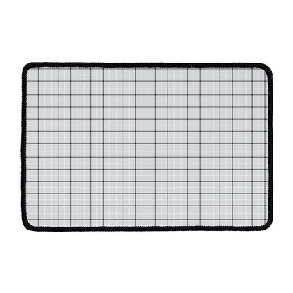 Grey Tattersall Pattern Print Kitchen Mat