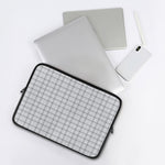 Grey Tattersall Pattern Print Laptop Sleeve