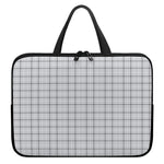 Grey Tattersall Pattern Print Laptop Sleeve With Handle