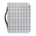 Grey Tattersall Pattern Print Leather Bible Cover
