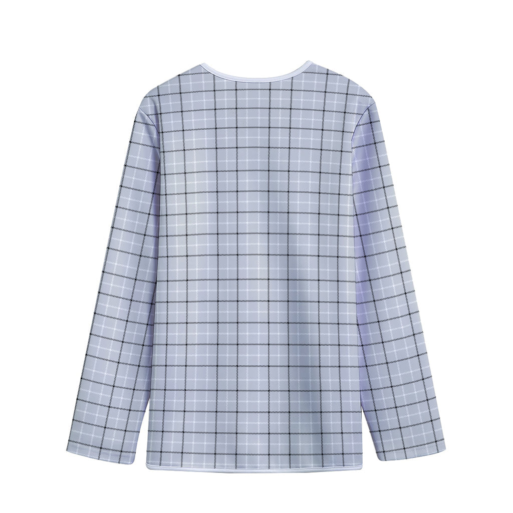 Grey Tattersall Pattern Print Long Sleeve Short Coat