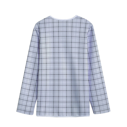 Grey Tattersall Pattern Print Long Sleeve Short Coat