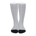 Grey Tattersall Pattern Print Long Socks