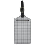 Grey Tattersall Pattern Print Luggage Tag