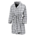 Grey Tattersall Pattern Print Men's Bathrobe