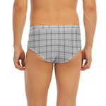 Grey Tattersall Pattern Print Men's Briefs