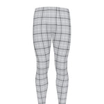Grey Tattersall Pattern Print Men's leggings
