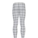 Grey Tattersall Pattern Print Men's leggings