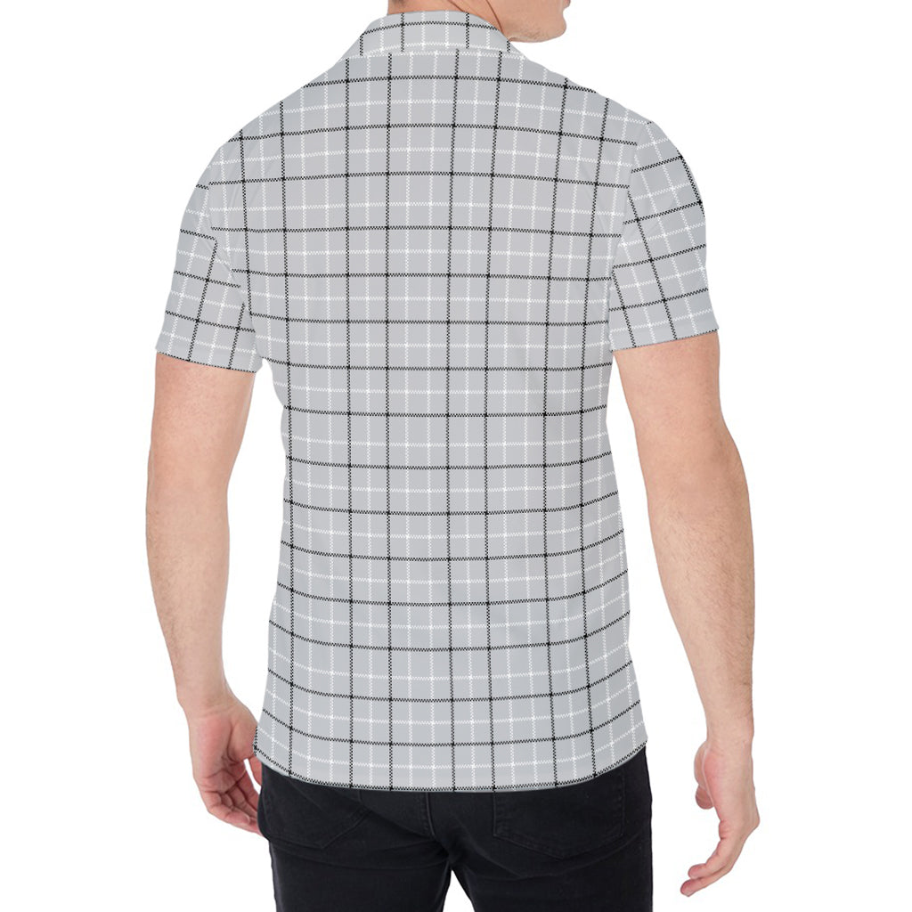 Grey Tattersall Pattern Print Men's Shirt