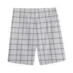 Grey Tattersall Pattern Print Men's Sports Shorts