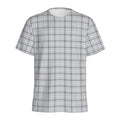 Grey Tattersall Pattern Print Men's Athletic T-Shirt