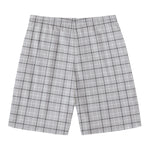 Grey Tattersall Pattern Print Men's Swim Trunks