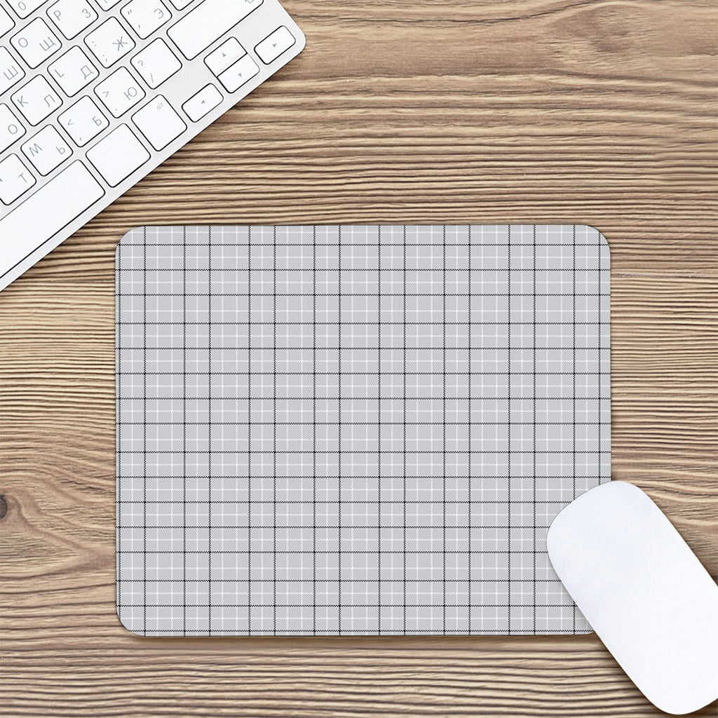 Grey Tattersall Pattern Print Mouse Pad