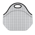 Grey Tattersall Pattern Print Neoprene Lunch Bag