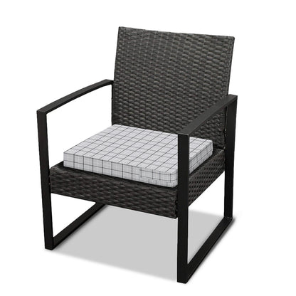 Grey Tattersall Pattern Print Outdoor Seat Cushion Cover