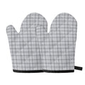 Grey Tattersall Pattern Print Oven Mitts