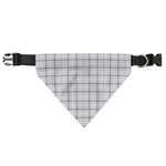 Grey Tattersall Pattern Print Over The Collar Dog Bandana
