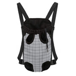 Grey Tattersall Pattern Print Pet Carrier Backpack