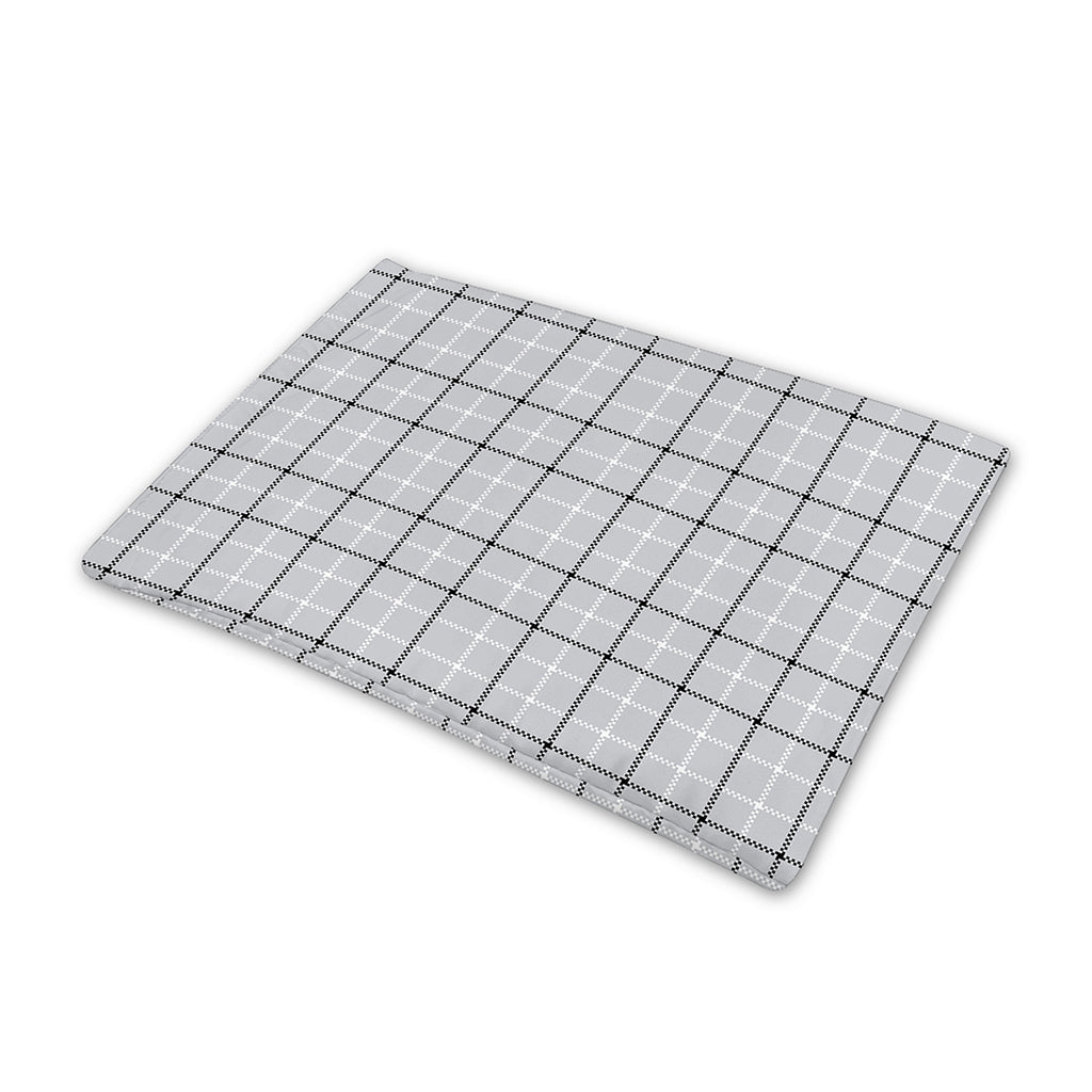 Grey Tattersall Pattern Print Pet Cooling Mat Cover