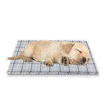 Grey Tattersall Pattern Print Pet Cooling Mat Cover