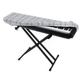 Grey Tattersall Pattern Print Piano Keyboard Cover