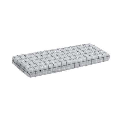 Grey Tattersall Pattern Print Piano Keyboard Cover