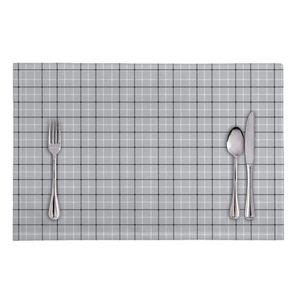 Grey Tattersall Pattern Print Placemat