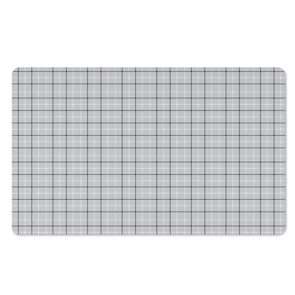 Grey Tattersall Pattern Print Polyester Doormat