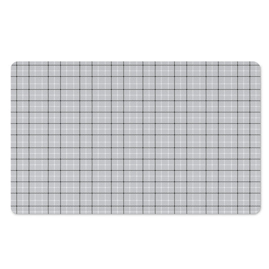 Grey Tattersall Pattern Print Polyester Doormat
