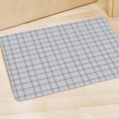 Grey Tattersall Pattern Print Polyester Doormat