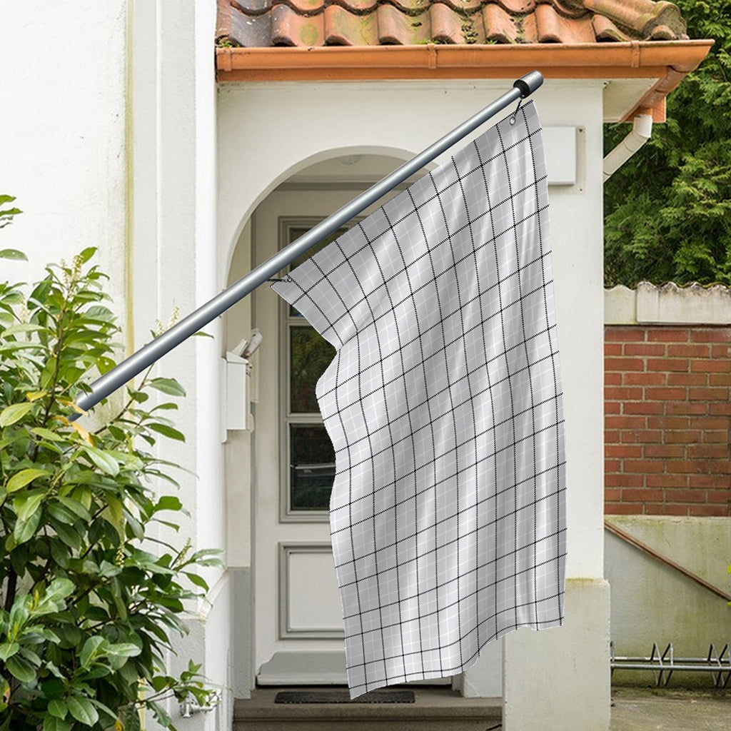 Grey Tattersall Pattern Print Polyester Flag