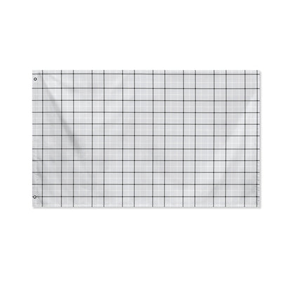 Grey Tattersall Pattern Print Polyester Flag