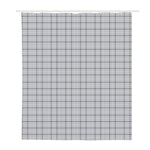 Grey Tattersall Pattern Print Polyester Shower Curtain