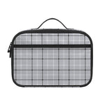 Grey Tattersall Pattern Print Portable Lunch Bag