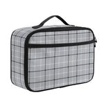 Grey Tattersall Pattern Print Portable Lunch Bag