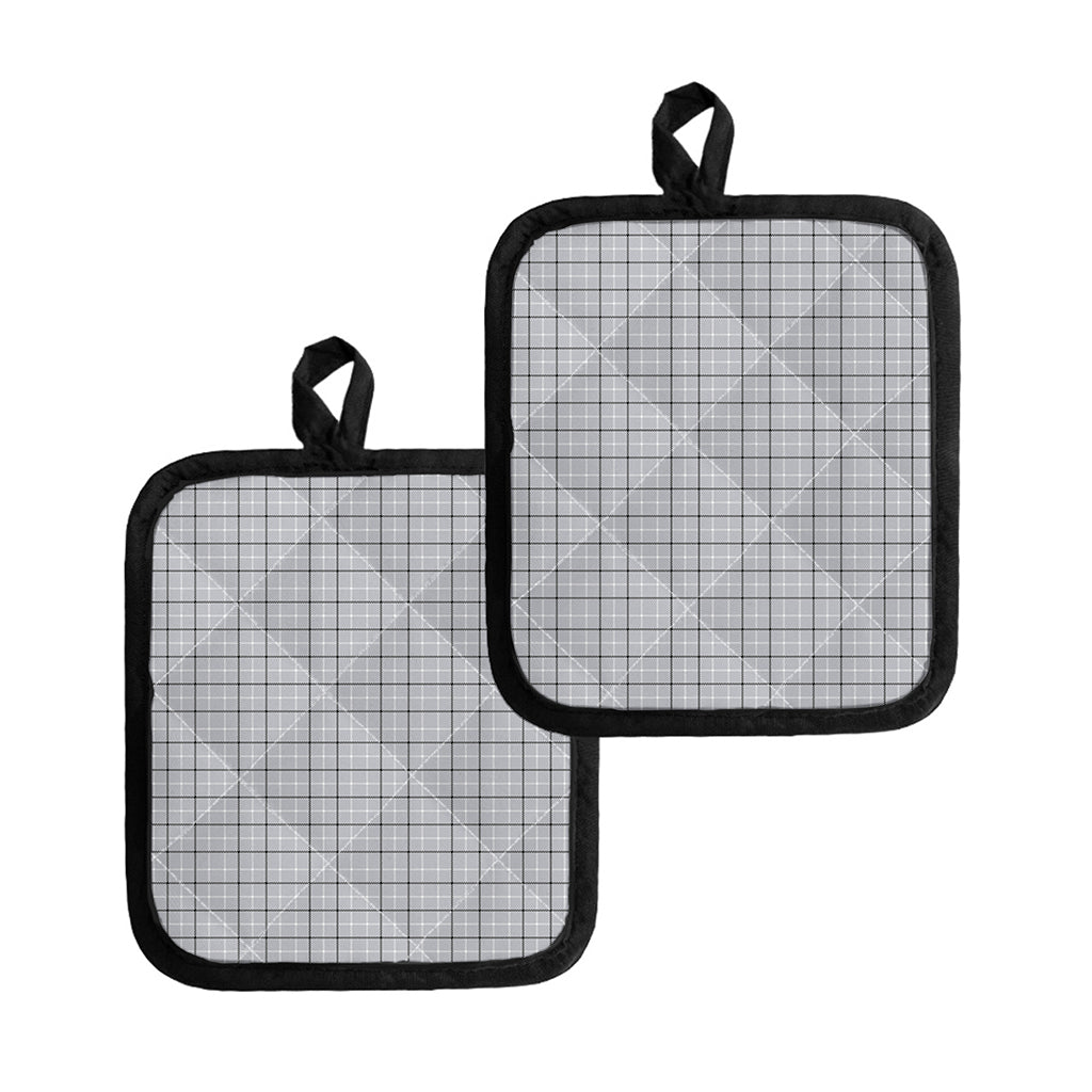 Grey Tattersall Pattern Print Pot Holders