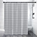 Grey Tattersall Pattern Print Premium Shower Curtain