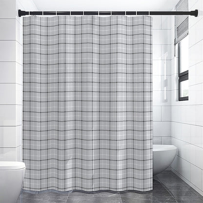 Grey Tattersall Pattern Print Premium Shower Curtain