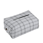 Grey Tattersall Pattern Print Rectangle Tissue Box Cover