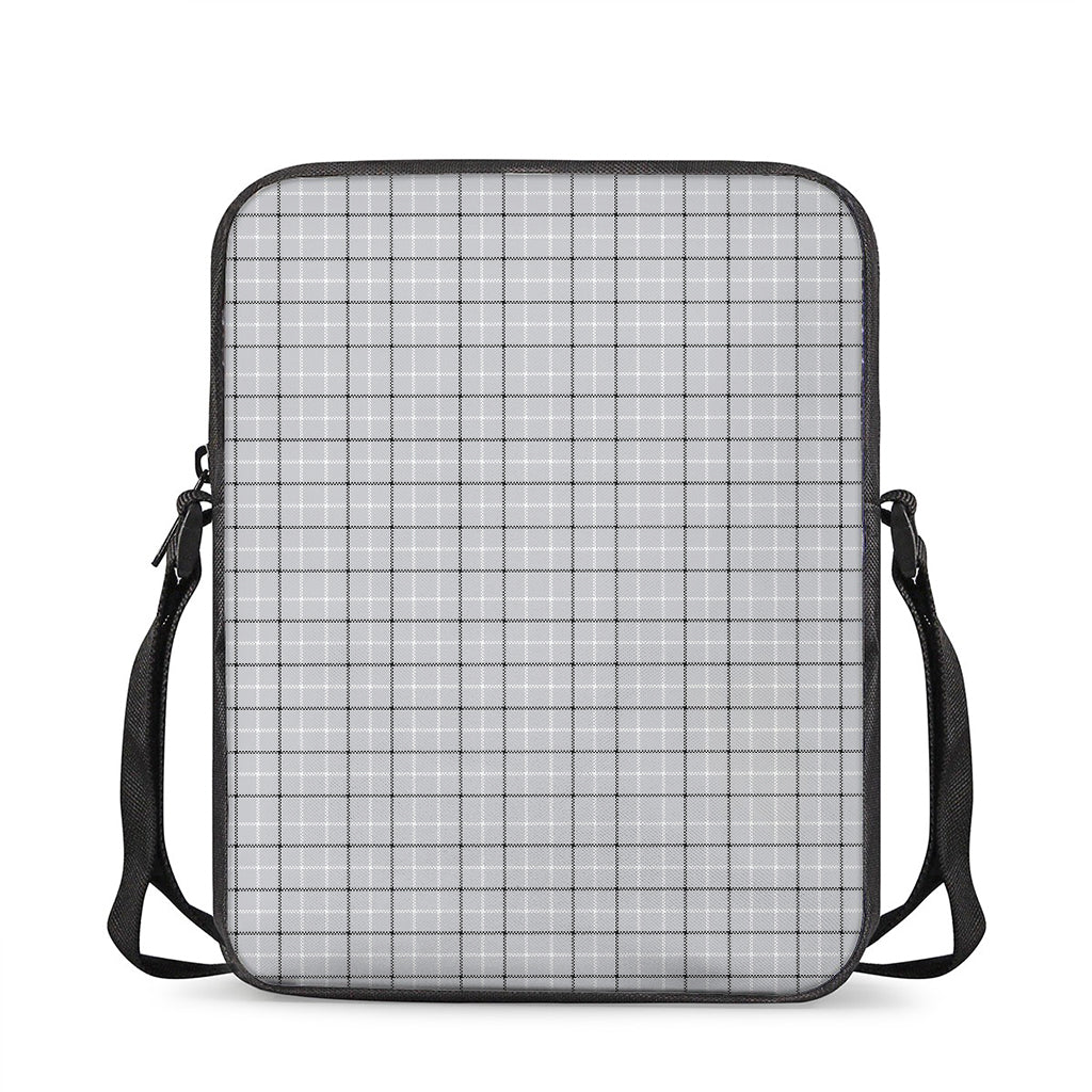 Grey Tattersall Pattern Print Rectangular Crossbody Bag