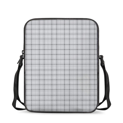 Grey Tattersall Pattern Print Rectangular Crossbody Bag