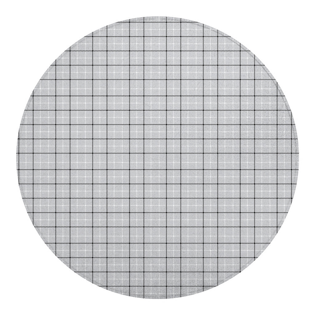 Grey Tattersall Pattern Print Round Blanket