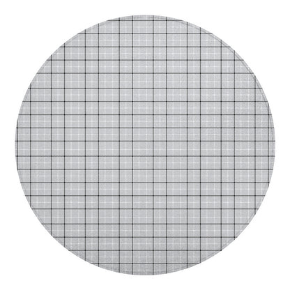 Grey Tattersall Pattern Print Round Blanket