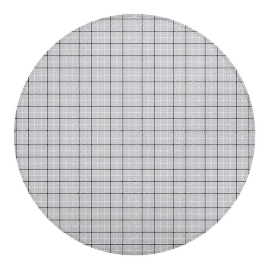 Grey Tattersall Pattern Print Round Blanket