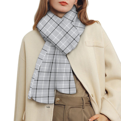 Grey Tattersall Pattern Print Scarf