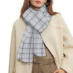 Grey Tattersall Pattern Print Scarf